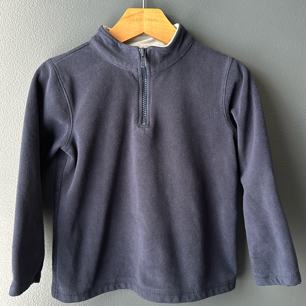 💙 JUMPING BEANS kids Quarter Zip jacket size 5 6 youth boys navy fleece EUC